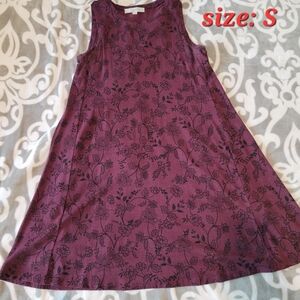 Floral Sleeveless Dress in Purple and Black